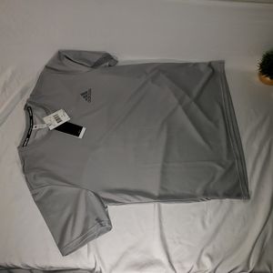 Adidas Climalite Heather Grey Short Sleeve L